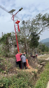 蓝田中国结路灯安装现场